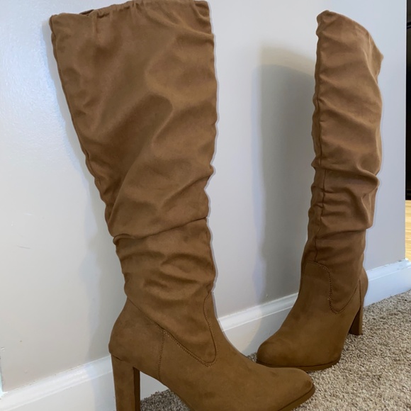 suede knee high heel boots - Picture 2 of 8